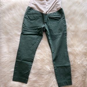 Green Gap Maternity Skinny Ankle Pants, Size 6